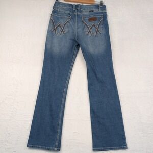 Wrangler Jeans Women's 31x31 Blue Bootcut Mid Rise Whiskered Cowgirl Western